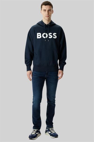 Boss Regular Fit  Kapüşonlu Erkek Sweatshirt Lacivert 404