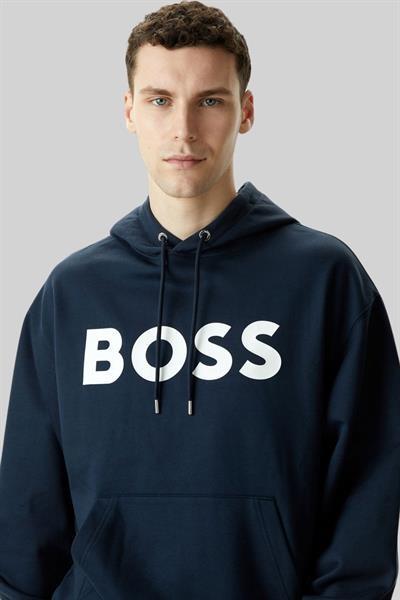 Boss Regular Fit  Kapüşonlu Erkek Sweatshirt Lacivert 404