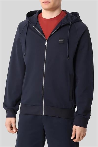 Boss Regular Fit Kapüşonlu Tam Fermuarlı Erkek Ceket Lacivert 405
