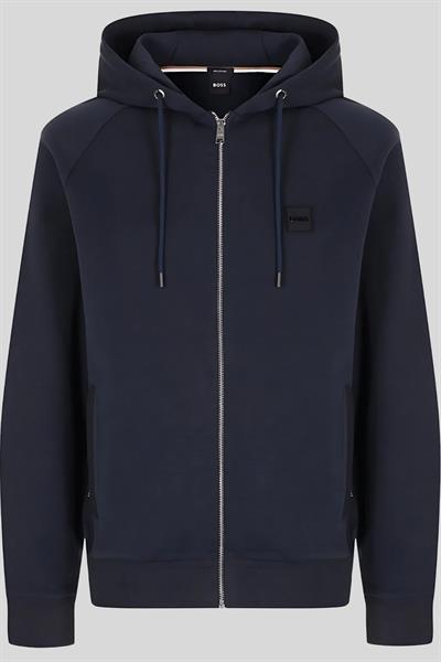 Boss Regular Fit Kapüşonlu Tam Fermuarlı Erkek Ceket Lacivert 405