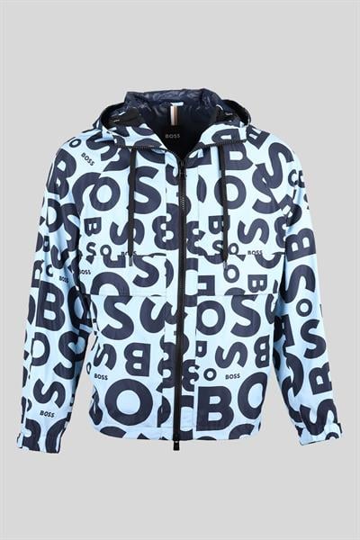 Boss Regular Fit Logolu Kapüşonlu Ceket Mavi 453