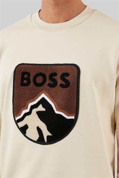 Boss Regular Fit Oversize Erkek Sweatshirt Krem 131