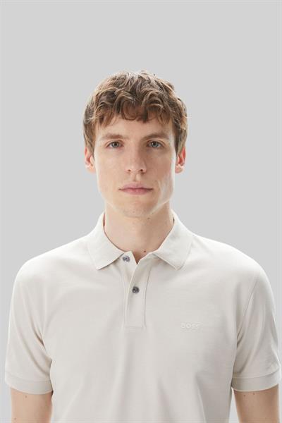 Boss Regular Fit Pallas Polo Yaka T-Shirt Krem 131