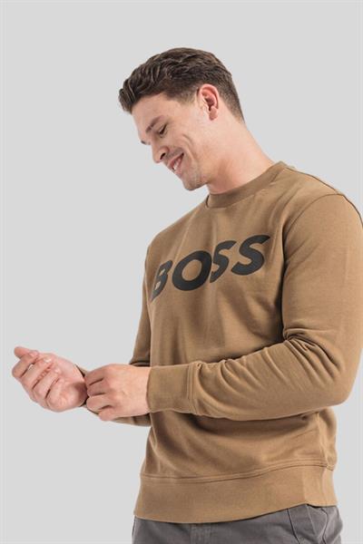 Boss Regular Fit Pamuklu Erkek Sweatshirt Bej