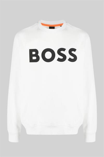 Boss Regular Fit Pamuklu Erkek Sweatshirt Beyaz