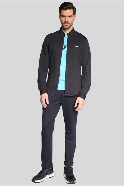 Boss Regular Fit Pamuklu Uzun Kollu Erkek Gömlek Mavi 402