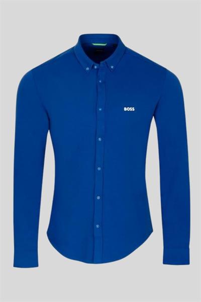 Boss Regular Fit Pamuklu Uzun Kollu Erkek Gömlek Mavi 432