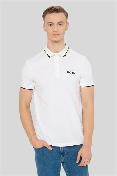 Boss Regular Fit Polo Yaka Erkek T-Shirt Beyaz