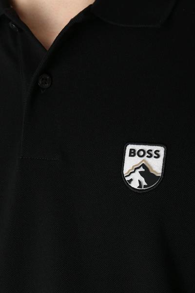 Boss Regular Fit Polo Yaka Erkek T-Shirt Siyah