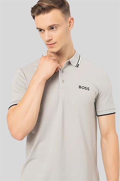 Boss Regular Fit Polo Yaka Erkek T-Shirt Gri