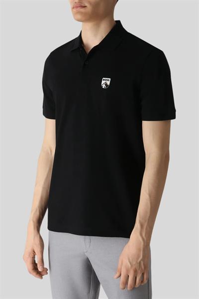Boss Regular Fit Polo Yaka Erkek T-Shirt Siyah