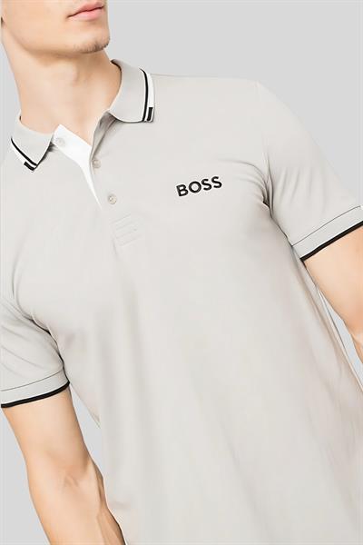 Boss Regular Fit Polo Yaka Erkek T-Shirt Gri
