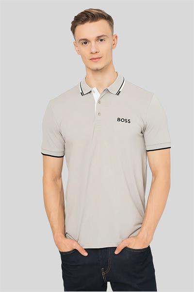 Boss Regular Fit Polo Yaka Erkek T-Shirt Gri