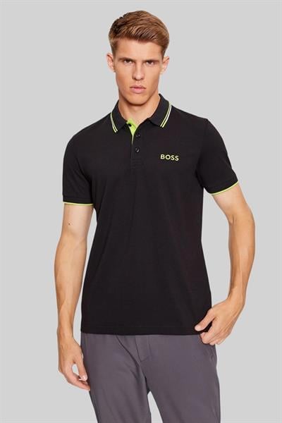 Boss Regular Fit Polo Yaka Erkek T-Shirt Siyah