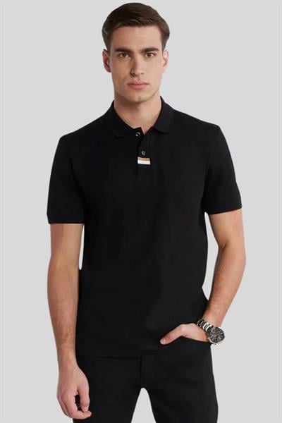 Boss Regular Fit Polo Yaka Erkek T-Shirt Siyah