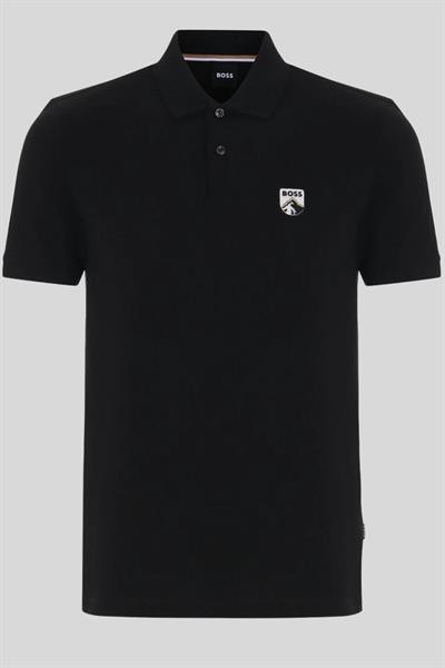 Boss Regular Fit Polo Yaka Erkek T-Shirt Siyah