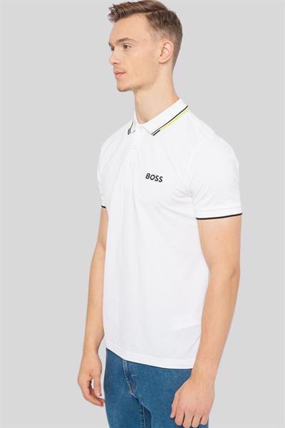 Boss Regular Fit Polo Yaka Erkek T-Shirt Beyaz