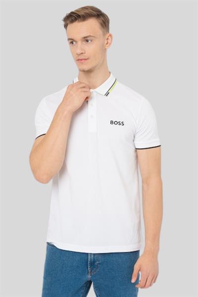Boss Regular Fit Polo Yaka Erkek T-Shirt Beyaz