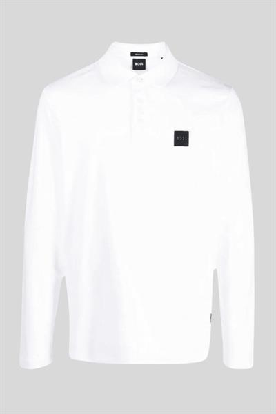 Boss Regular Fit Polo Yaka Sweatshirt Erkek Beyaz 100