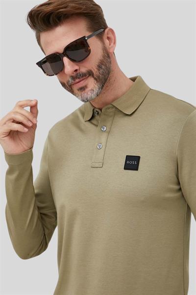 Boss Regular Fit Polo Yaka Sweatshirt Erkek Haki 336