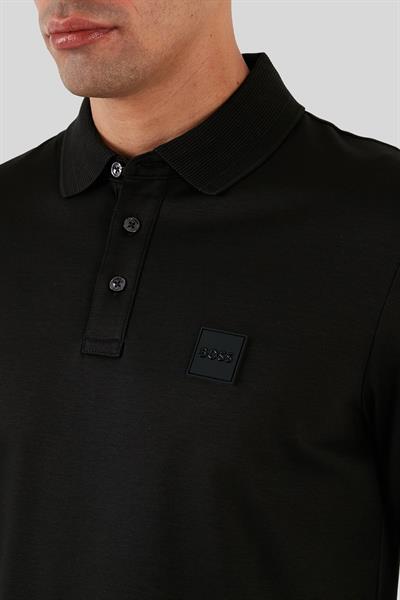 Boss Regular Fit Polo Yaka Erkek Sweatshirt Siyah 002