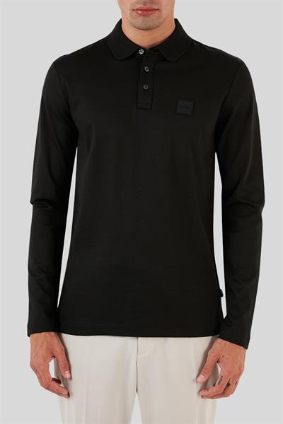 Boss Regular Fit Polo Yaka Erkek Sweatshirt Siyah 002