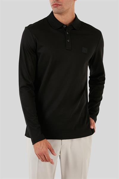 Boss Regular Fit Polo Yaka Erkek Sweatshirt Siyah 002