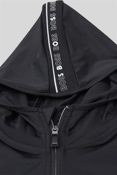 Boss Regular Fit Spor Fermuarlı Kapşonlu Erkek Sweatshirt Siyah