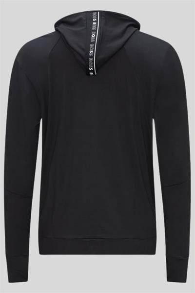 Boss Regular Fit Spor Fermuarlı Kapşonlu Erkek Sweatshirt Siyah