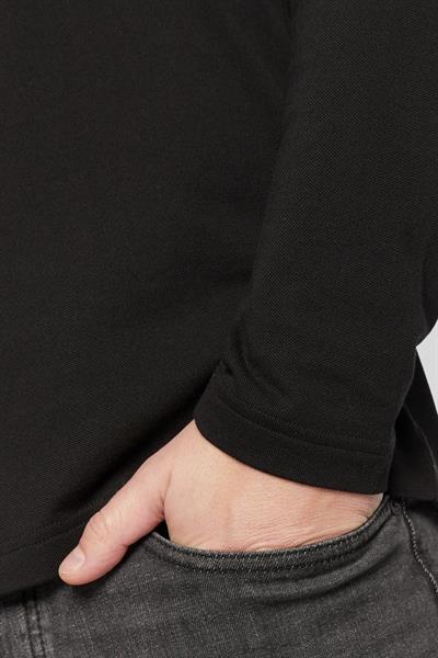Boss Regular Fit Uzun Kollu Erkek Polo Yaka Sweatshirt Siyah 003