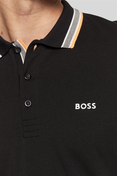 Boss Regular Fit Uzun Kollu Erkek Polo Yaka Sweatshirt Siyah 003