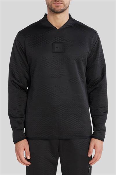 Boss Regular Fit V Yaka Erkek Sweatshirt Siyah