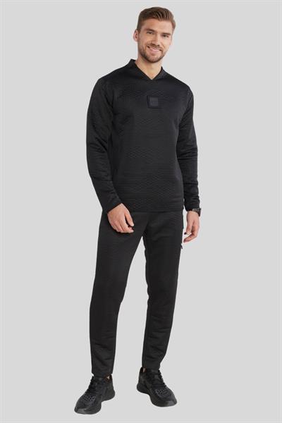 Boss Regular Fit V Yaka Erkek Sweatshirt Siyah
