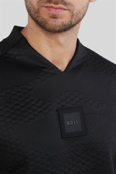 Boss Regular Fit V Yaka Erkek Sweatshirt Siyah