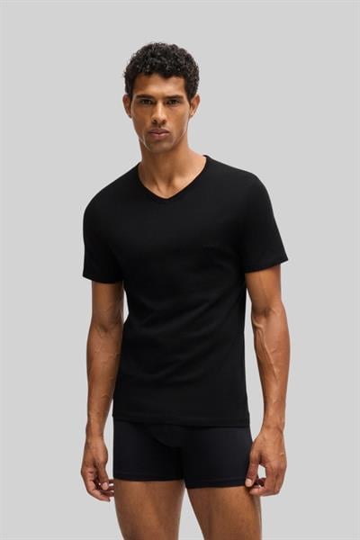 Boss Regular Fit V Yaka Erkek T-Shirt Siyah