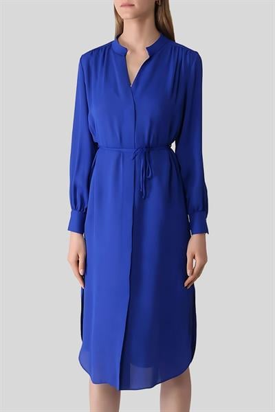 Boss Regular Fit V yaka Kadın Elbise Mavi 463
