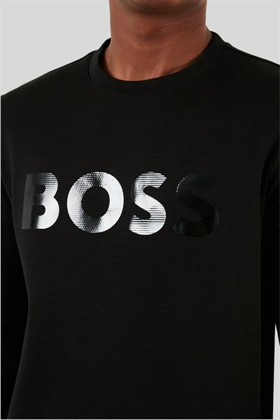 Boss Regular Fit Yuvarlak Yaka Erkek Sweatshirt Siyah