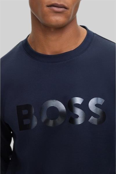 Boss Regular Fit Yuvarlak Yaka Erkek Sweatshirt Mavi 402