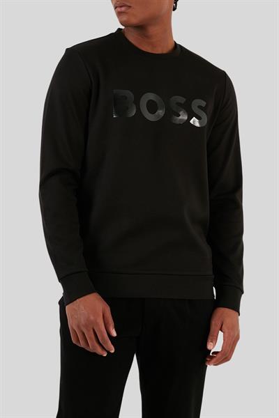 Boss Regular Fit Yuvarlak Yaka Erkek Sweatshirt Siyah