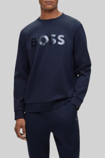 Boss Regular Fit Yuvarlak Yaka Erkek Sweatshirt Mavi 402
