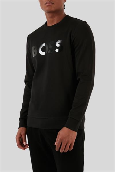 Boss Regular Fit Yuvarlak Yaka Erkek Sweatshirt Siyah
