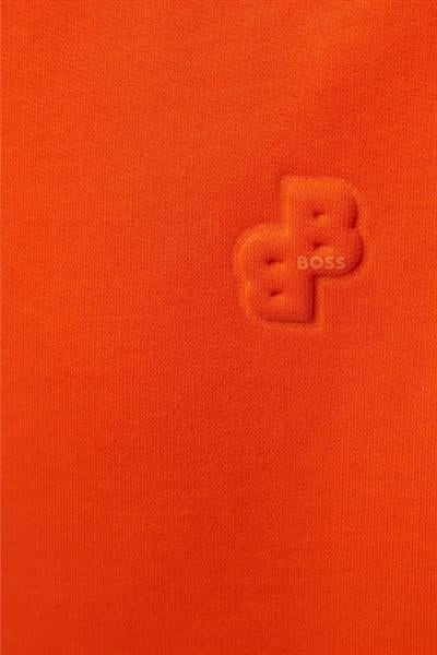 Boss Regular Fit Yuvarlak Yaka Logolu Kadın T-Shirt Turuncu 821