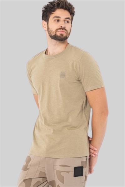 Boss Regular Pamuklu Fit Bisiklet Yaka Erkek T-Shirt Haki 336