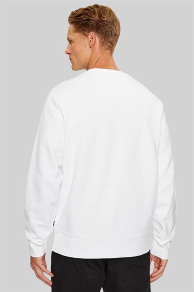 Boss Relaxed Fit Bisiklet Yaka Erkek Sweat Beyaz 100