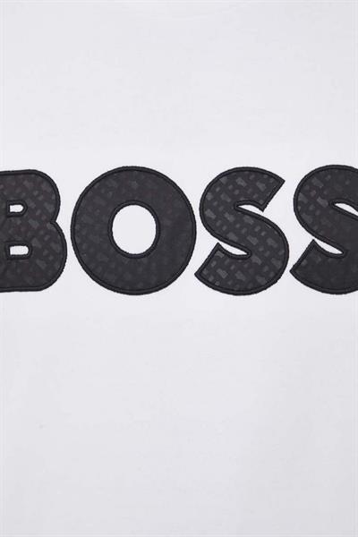 Boss Relaxed Fit Bisiklet Yaka Erkek Sweat Beyaz 100