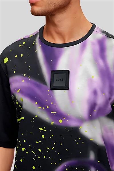 Boss Relaxed Fit Bisiklet Yaka Erkek T-Shirt Siyah