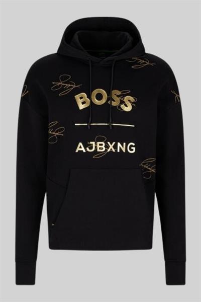 Boss Relaxed Fit Kapüşonlu Erkek Sweatshirt Siyah