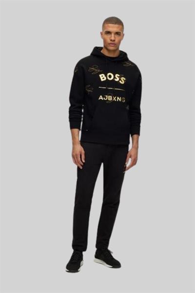 Boss Relaxed Fit Kapüşonlu Erkek Sweatshirt Siyah