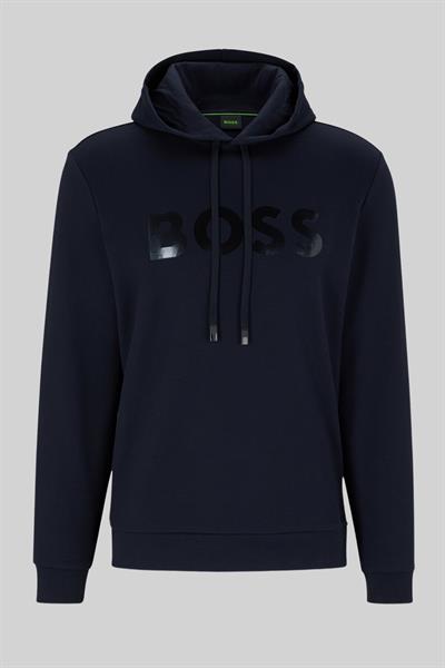 Boss Relaxed Fit Kapüşonlu Erkek Sweatshirt Mavi 402