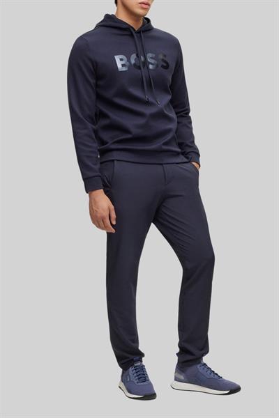 Boss Relaxed Fit Kapüşonlu Erkek Sweatshirt Mavi 402